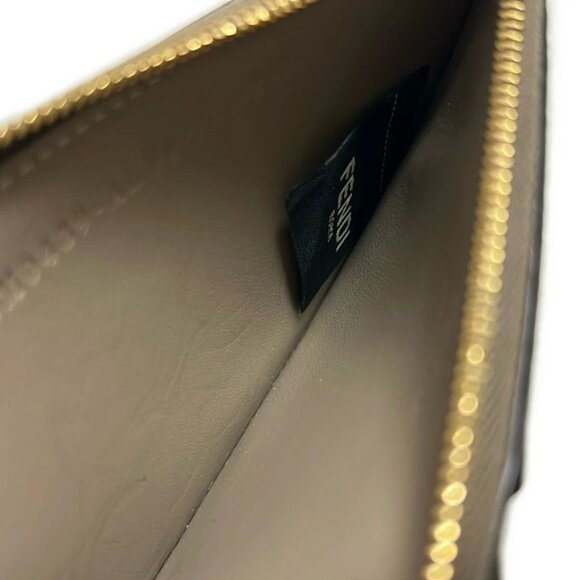 FENDI FF Diamond Card Case Gray Leather - Card Case 357-051925 - Picture 3 of 5